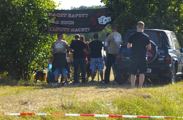 Das Transparent der FAF beim FNS-'Frankentag' 2012 in Mainleus-Schwarzach.  Foto: Robert Andreasch
